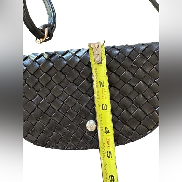 Patricia Nash Black Leather Woven Belt Bag (Missing Belt) Woven Crossbody Bag - Picture 7 of 11
